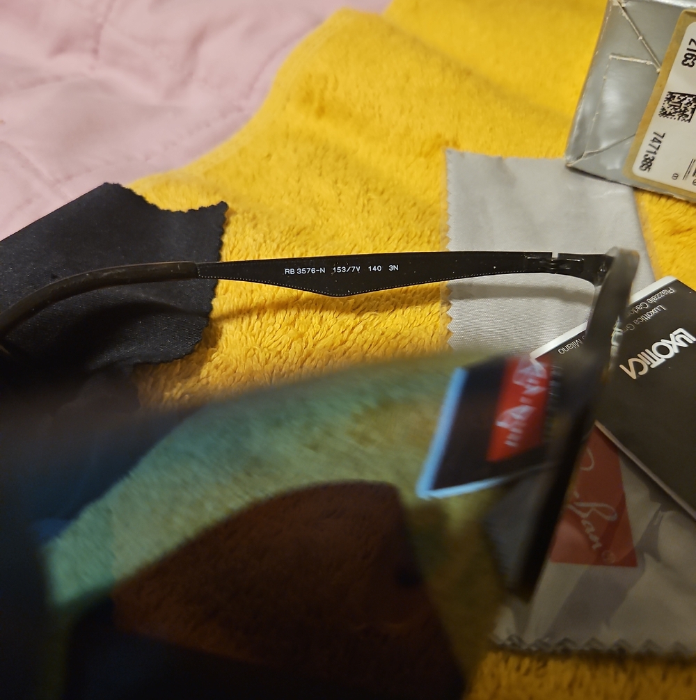 Ray-Ban Black Frame Sunglasses with Blue Mirrored Lenses RB3576N NEW ITALY - Picture 5 of 8